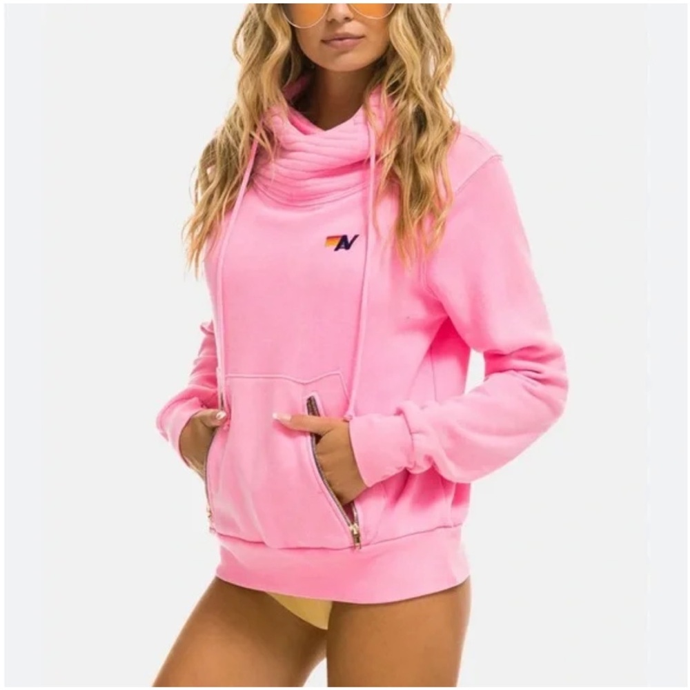 NWT 🆕 Rare Aviator Nation Pink Ninja Hoodie | XS - Picture 3 of 8